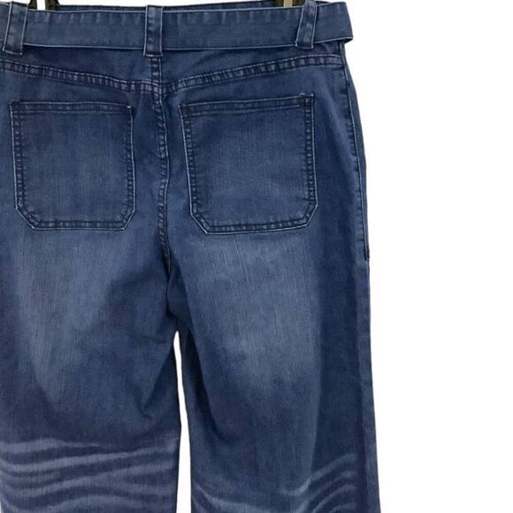 Tru Luxe Jeans Blue Medium Wash Denim Belt High Rise Flare Leg Jeans Size 26 - Picture 7 of 11